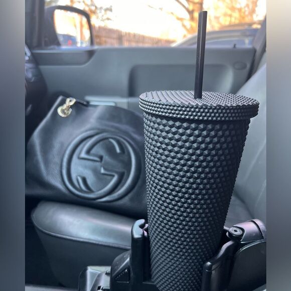 Studded Water Tumbler Cup with Lid and Straw, Studded BPA Free Leak Proof 24 oz - Picture 6 of 6